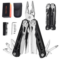 Couteau pliant multifonction KHC noir, pince à lame EDC, outil multifonction robuste avec clip pour réparation en extérieur, camping, randonnée