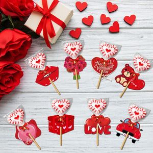Tarjetas Decorativas con Corazón y Palabras de Amor, Artículos para Fiestas, Papel Europeo para Decoración del Día de San Valentín, Empaque de Dulces con Diseño de Dibujos Animados, 8 Piezas - Product Image 2