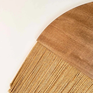 <span class=keywords><strong>Tapiz</strong></span> redondo bohemio, arte de hilo, pared grande escandinava, decoración de pared Bohemia, arte colgante de pared de madera grande, cuerda redonda, diseño beige - Product Image 5