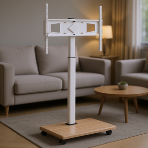 Carrito de TV Móvil con Altura Ajustable para Pantallas de 32-70 Pulgadas, Base Rodante con Inclinación de 25 Grados, Capacidad de 99 Libras, Soporte de Acero - Product Image 2