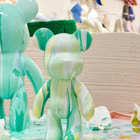 Figurines Kawaii à succès en 2025, sculptures en plastique d'ours, artisanat, ours violent de différentes tailles