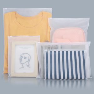 Miễn Phí Mẫu Tùy Chỉnh Trắng Matte Frosted Zip Con Dấu Ziplock Bao Bì Nhựa Túi Cho Quần Áo Không Gian Lưu Trữ Tiết Kiệm Túi Nhựa - Product Image 2