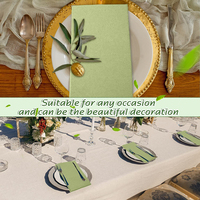 Servilletas de Papel Airlaid Verdes para Cena, 40x40cm, Plegables, Antipolvo, Desechables, para Fiestas y Banquetes