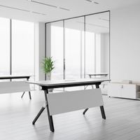 Table d'étude pliable en A pour deux personnes avec panneau de confidentialité rabattable, idéale pour les salles de classe et les écoles – Acceptation OEM