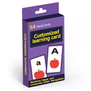 Kartu Flash prasekolah untuk balita 2-4 tahun angka/kata Penglihatan/warna/bentuk dan alfabet kartu Flash belajar