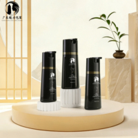 Bouteilles en plastique transparentes de qualité supérieure pour coloration capillaire et shampoing, grande capacité 400/500 ml, forme ronde, estampage à chaud