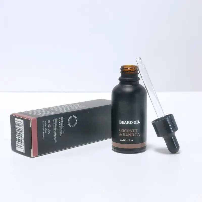 1oz Face Serum Bottle Box Packaging Glass Round Essential Oil Glass Dropper Bottle For Hair Oil