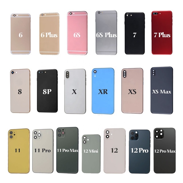 OEM Back Housing for iPhone 12 Pro Max X XR XS Max 11 Pro Max SE2 6 7 8 6p 7p 8p Housings with Parts Replacement Battery Door