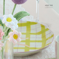 JOYYE-Vaisselle de Tulipes Violettes Peintes à la Main, Élégance Rêveuse, avec Formes Biologiques, Assiette à Fleurs, Mug, Bol, Vaisselle