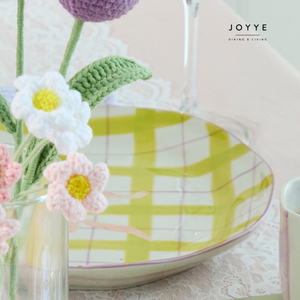 JOYYE Vajilla Pintada a Mano de Tulipanes Púrpuras DE LA Elegancia de Ensueño con Formas Orgánicas Plato de Flores Taza Tazón Vajilla - Product Image 5