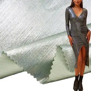 polyester spandex stretchable holographic print shiny rib poly spandex fabric for bathing suit and dance wear