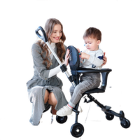 Poussette bébé européenne compacte et pliable de luxe avec 2 roues avant universelles et conception sûre et facile à utiliser
