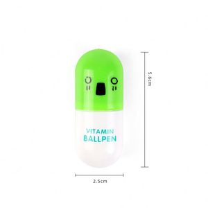 Promotional Novelty Small <b>Retractable</b> Capsule Pill Shape Cute Ballpoint <b>Pen</b> Vitamin Ballpen for Kids - Product Image 2