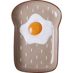Assiette à pain créative en céramique style INS SYL, assiette à petit-déjeuner et dessert, assiette à <span class=keywords><strong>baguette</strong></span> et toast, vaisselle à pain peinte à la main - Product Image 1