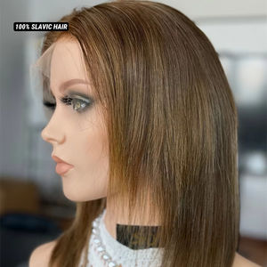 Peluca con malla frontal HD de buena calidad Cabello humano eslavo Calidad superior Capa grande Nudo pequeño Listo para enviar - Product Image 2
