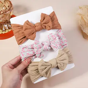 Haarschmuck für Kinder Set maßge schneiderte passende Nylon Stirnband Babi Haarband für Mädchen niedlichen Accessoires Baby Bogen