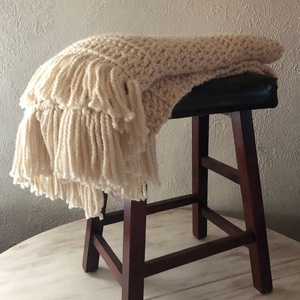 Y-W Chunky Couverture En Tricot Pleine grandeur main Gros franges au crochet jeter Décor À La Maison Les Cascades Jeter Couverture - Product Image 3