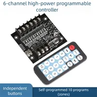 Controlador de Palabras Iluminadas Lededit PWM Programable RH-D6, Canal DC5-24V 58W/Canal, Flujo de Agua en Degradado, Destello de LED