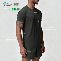 T-shirt de course perforé au laser à séchage rapide en mesh avec fentes latérales et logo réfléchissant, fabriqué sur mesure par OEM HUCAI
