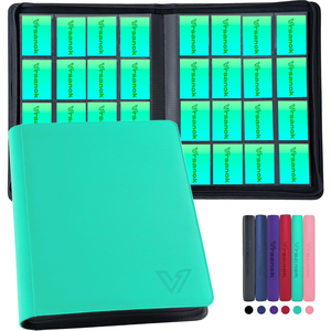 1000 <strong>Plus</strong> Cards Capacity 16 Pocket Trading Card Binder Premium Pu Leather Cover Game Collector Storage Album - Product Image 1