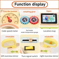 Holz-Busy-Board für Kleinkinder, sensorisches Aktivitätsbrett mit LED-Licht-Tasten, Auto-Fahr-Spielzeug, Lernspielzeug für Kinder, Geschenk, Partygeschenk