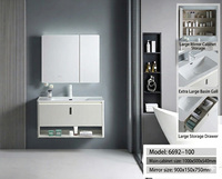 Set Perlengkapan Kamar Mandi Hotel & Villa Keramik Berkualitas Tinggi Desain Prancis Modern Ramah Lingkungan dengan Cermin Rias Pintar dan Lampu Sensor