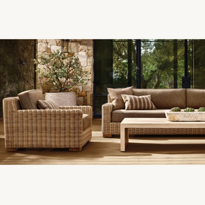 Modern <strong>Outdoor</strong> <strong>Rattan</strong> <strong>Sofa</strong> with Waterproof Upholstery for Patio Garden Farmhouse &amp; Park Use - Product Image 6