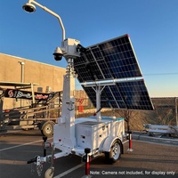 Remolque de Vigilancia Solar HiSOLO con Cableado Integrado, Caja CCTV Giratoria, Sin Combustible, Sistema de Cámara de Seguridad Portátil para Exteriores