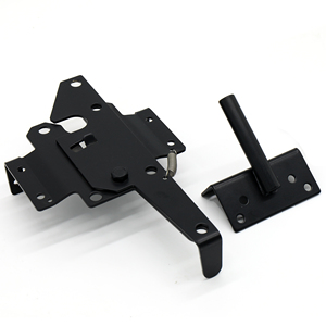 Lot de 3 loquets de porte extérieurs robustes en acier galvanisé noir 2066, quincaillerie extérieure, résistants à la rouille, stock US - Product Image 1