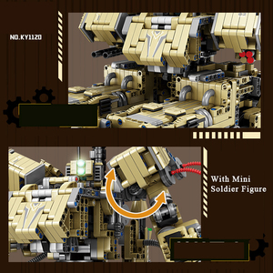 Ensemble de blocs de construction d'ingénierie pour enfants, modèle de collection de figurines de soldats miniatures, robot blindé, mécha guerrier, tank, transformation directe - Product Image 4