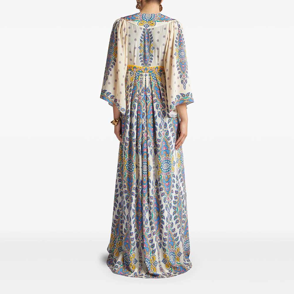 women vintage applique dresse long sleeve