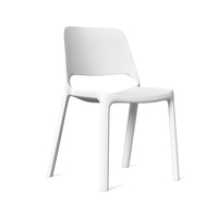 Chaises en plastique empilables modernes blanches pour bureau, salle de formation, extérieur, chaise monobloc en plastique pour événements