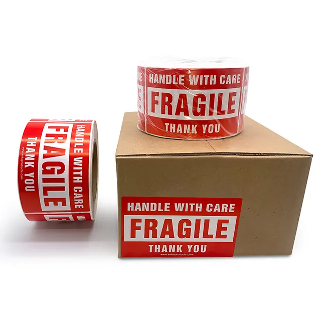 Venta caliente 5 "x 3" 500 etiquetas adhesivo manejar con cuidado envío etiqueta de advertencia frágil etiqueta