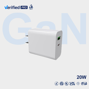 מטען מהיר TKT עם שני חיבורי USB Type-C ו-USB-A, PD 3.0 20W, לטלפון ולמחשב נייד, מתאם מתח נייד עם תקע קיר - Product Image 1