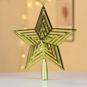 Décoration de sommet d'arbre de Noël, étoile stéréo, étoile creuse à cinq branches, décorations d'arbre de Noël pour les arbres de Noël - Product Image 4
