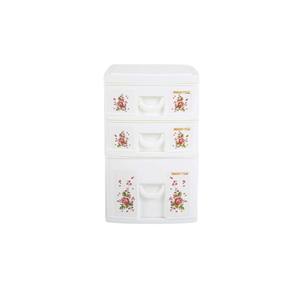 PP <b>Plastic</b> 3 Tier Standing <b>Storage</b> <b>Drawers</b> Stackable Multifunctional Eco-Friendly Organizer Cabinet Floral Pattern Space <b>Drawer</b> - Product Image 3