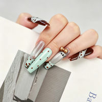 Faux ongles personnalisés avec logo sur mesure, effet œil de chat, nœud mignon, à presser, pour Halloween