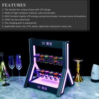 Bar boîtes de nuit mariage personnalisé LED support balle comptoir verre à vin porte-gobelet glorificateurs verre à liqueur service présentoir