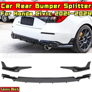 Civic Rear Bumper <b>Lip</b> Glossy Black MUGEN Style Rear Bumper <b>Splitter</b> Body Kit for Honda Civic 11th Gen 2021-2024 Car Accessories - Product Image 1
