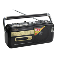 Enregistreur cassette haute capacité, enregistreur portable pour personnes âgées, lecteur de cassettes multifonctionnel de type pointeur FM