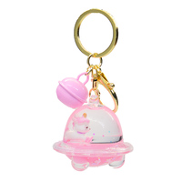 Porte-clés aquatique pour fille, mignon poisson 3D flottant, mini globe d'eau, cadeau promotionnel artisanal