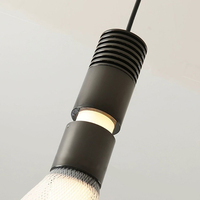 Lustre en maille artistique postmoderne, luminaire suspendu LED en nylon blanc avec LED chaudes pour salle à manger, chambre à coucher, hôtel
