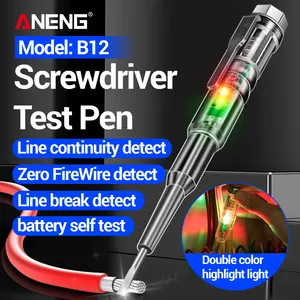 ANENG B12 24-250V Flat blade Screwdriver LED Dual Color Sensor Voltage Zero Live Wire Test Pen Household Indicator Tester