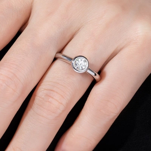 5 мм 0.5ct VVS1 D белый Муассанит бриллиантовые 925 Серебряные полированные бриллиантовые кольца - Product Image 6