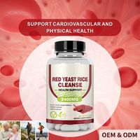 HDK OEM ODM Capsules de levure de riz rouge 2400mg avec Coenzyme Q10 pour le soutien cardiovasculaire, articulaire et énergétique, végétalien