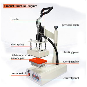 Hướng dẫn sử dụng Nhỏ truyền nhiệt máy dập nóng 10*15 quần áo in logo logo huy hiệu cổ áo nhãn máy dập nóng - Product Image 6
