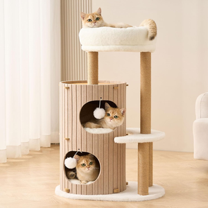 Modern <b>Cat</b> <b>Tree</b> for Indoor <b>Cats</b> Large Adult, 36in H <b>Cat</b> <b>Tree</b> Tower with <b>Scratching</b> <b>Posts</b>, Cozy <b>Cat</b> Bed Cave, Washable Cushions - Product Image 1