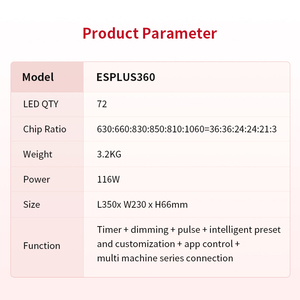<span class=keywords><strong>M</strong></span>áquina Profissional de Terapia com Luz Infravermelha SGROW 630 660 810 830 850 1060nm Painel de Terapia com Luz Vermelha - Product Image 6