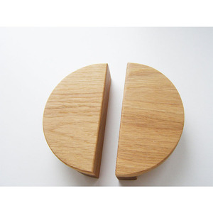 Juego de 2 tiradores decorativos de madera para gabinetes, tiradores semicirculares para muebles, tiradores de madera de roble para cajones - Product Image 2