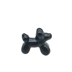 Bán Buôn Tinh Thể Tự Nhiên Obsidian Bóng Con Chó Tay Khắc Reiki Chữa Bệnh Đá Cho Bán